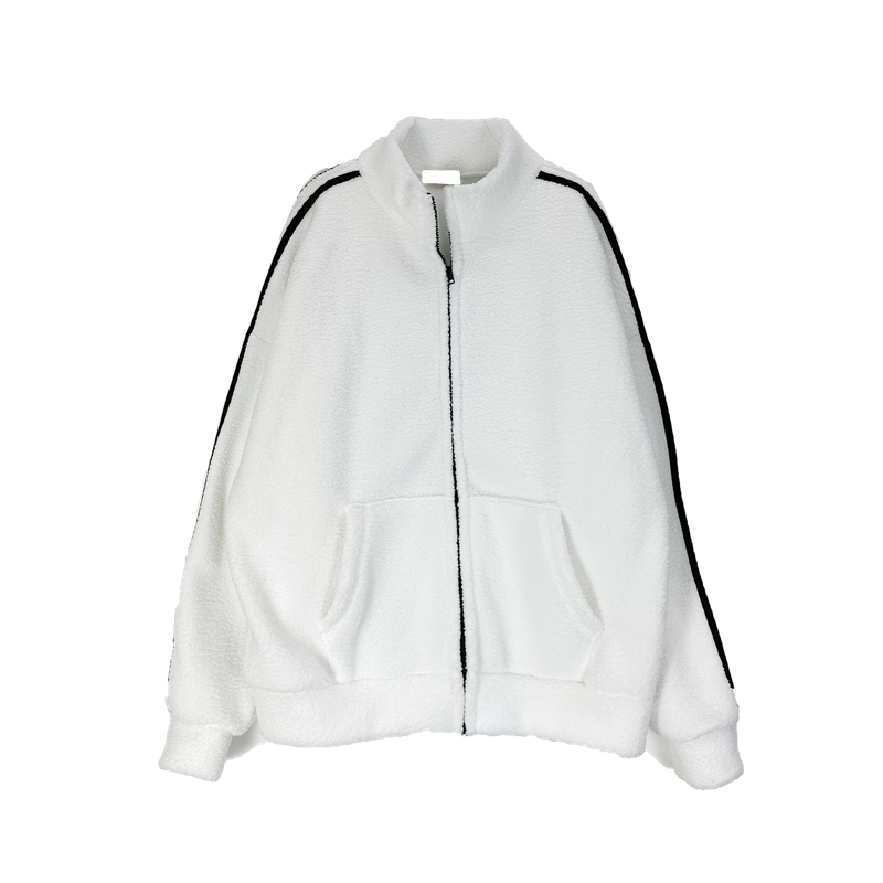 boa fleece track zip-up