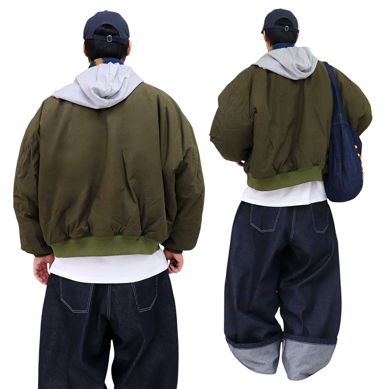 Two-Tone Hooded Ripstop MA-1 Padded Jumper