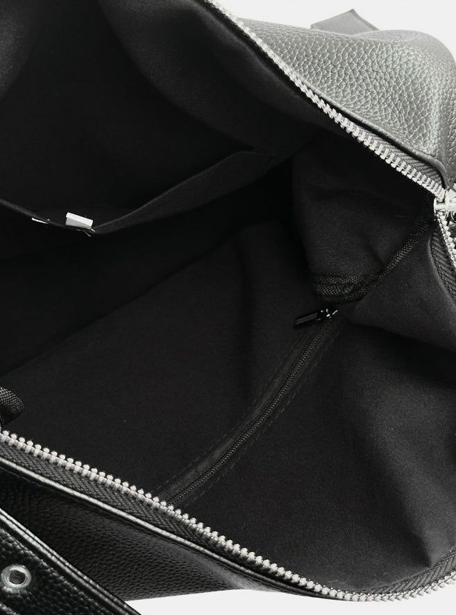 Belt Strap Embossed Leather Shoulder Bag