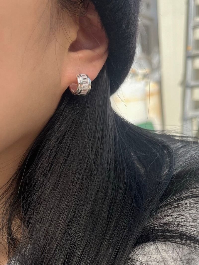 (silver925/18k) Aqua cubic earrings
