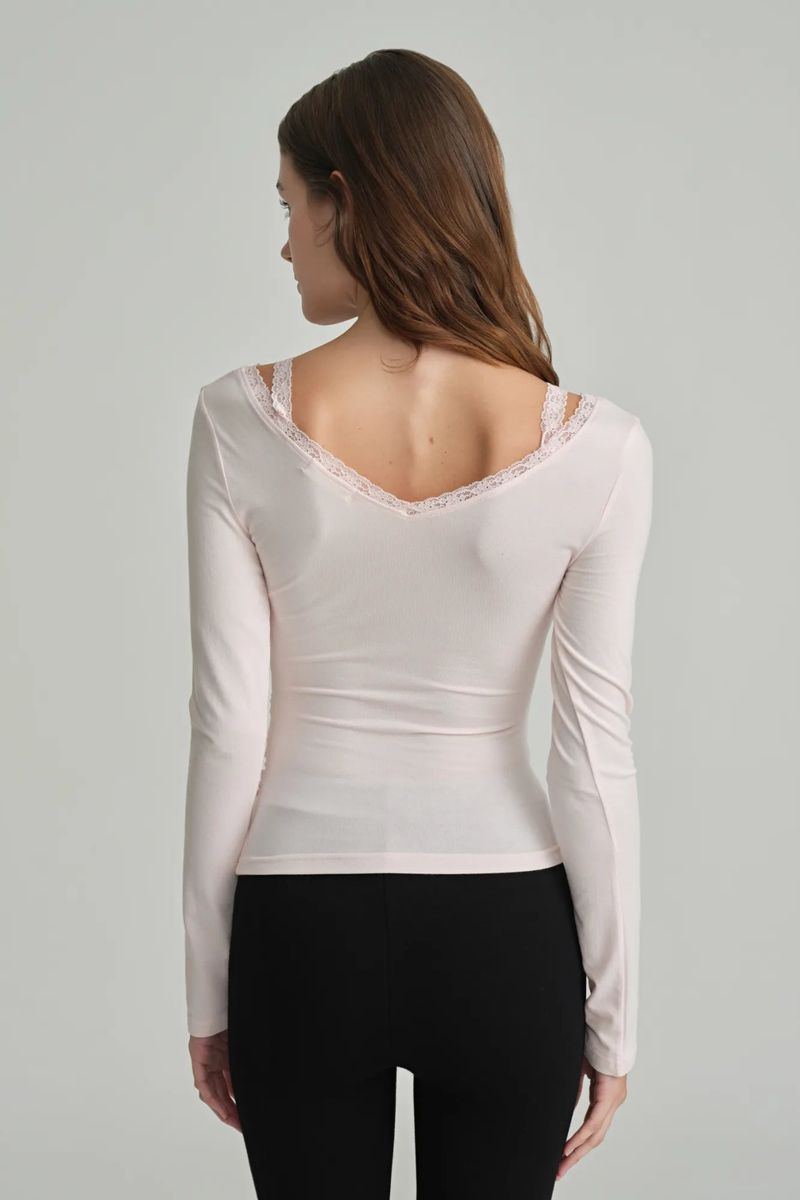 Ballerina lace long sleeve, Pink