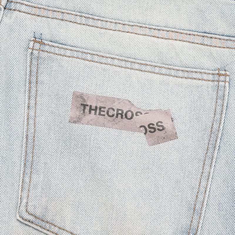 Sticker Print Denim Pants