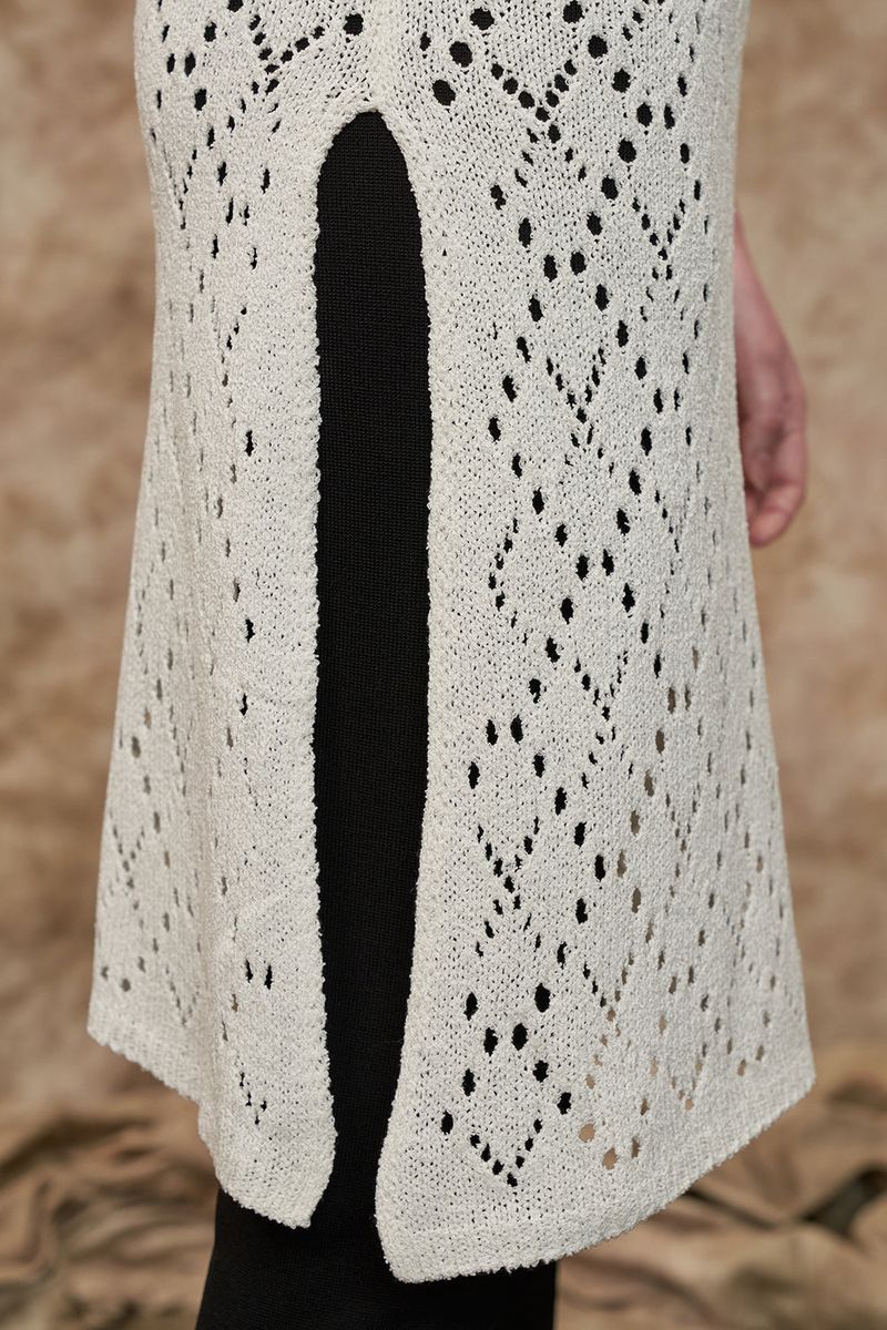 [22S] MESH ARGYLE KNIT ONE PIECE