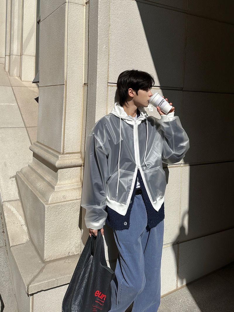 Uno Plastic Zip Up Jumper (2color)