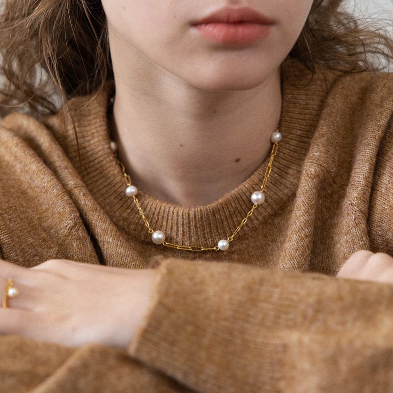 MerryMotive(メリーモチーブ)の「Pearl and mix gold chain necklace(Accessories)」