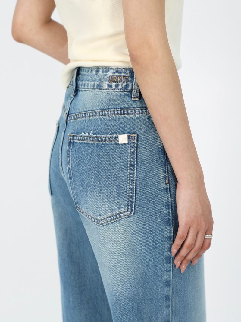 FLOWER EMBROIDERED STRAIGHT DENIM code 26215