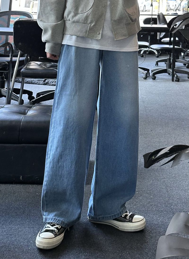 NEVERDOWHY（ネバードゥワイ）の「르위 워싱 와이드 데님 팬츠（Pants）」