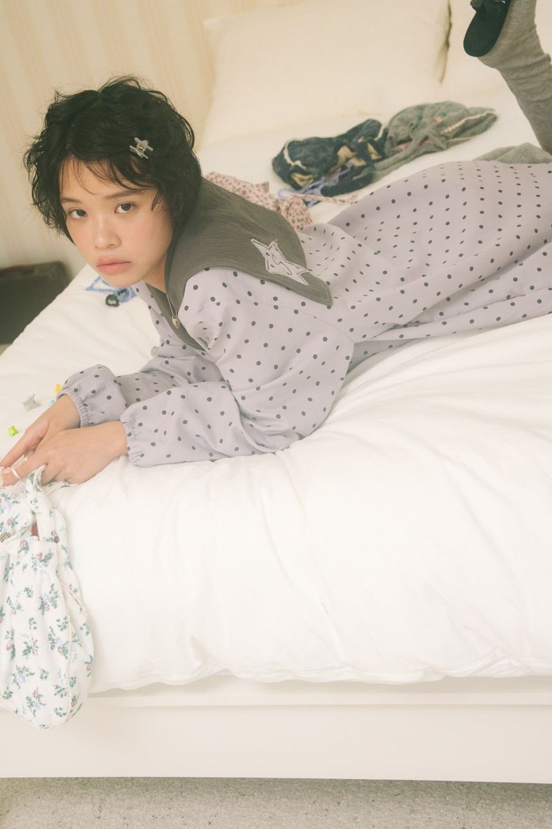 SHAKIRI（シャキリ）の「POLKA STAR PATCH SAILOR DRESS (PURPLE)（Dresses）」