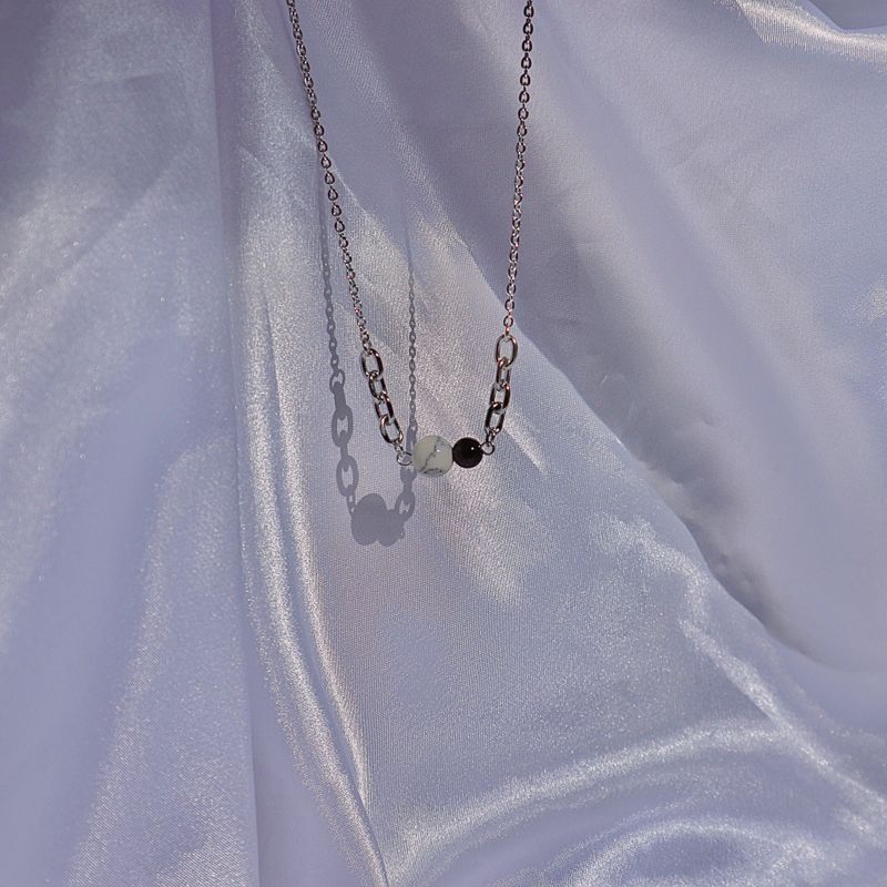 Black Marble Gemstone Necklace