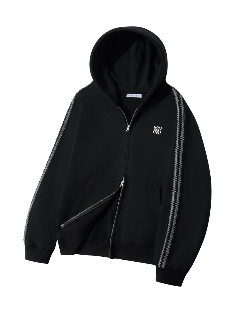 Asel Hooded zip-up Black