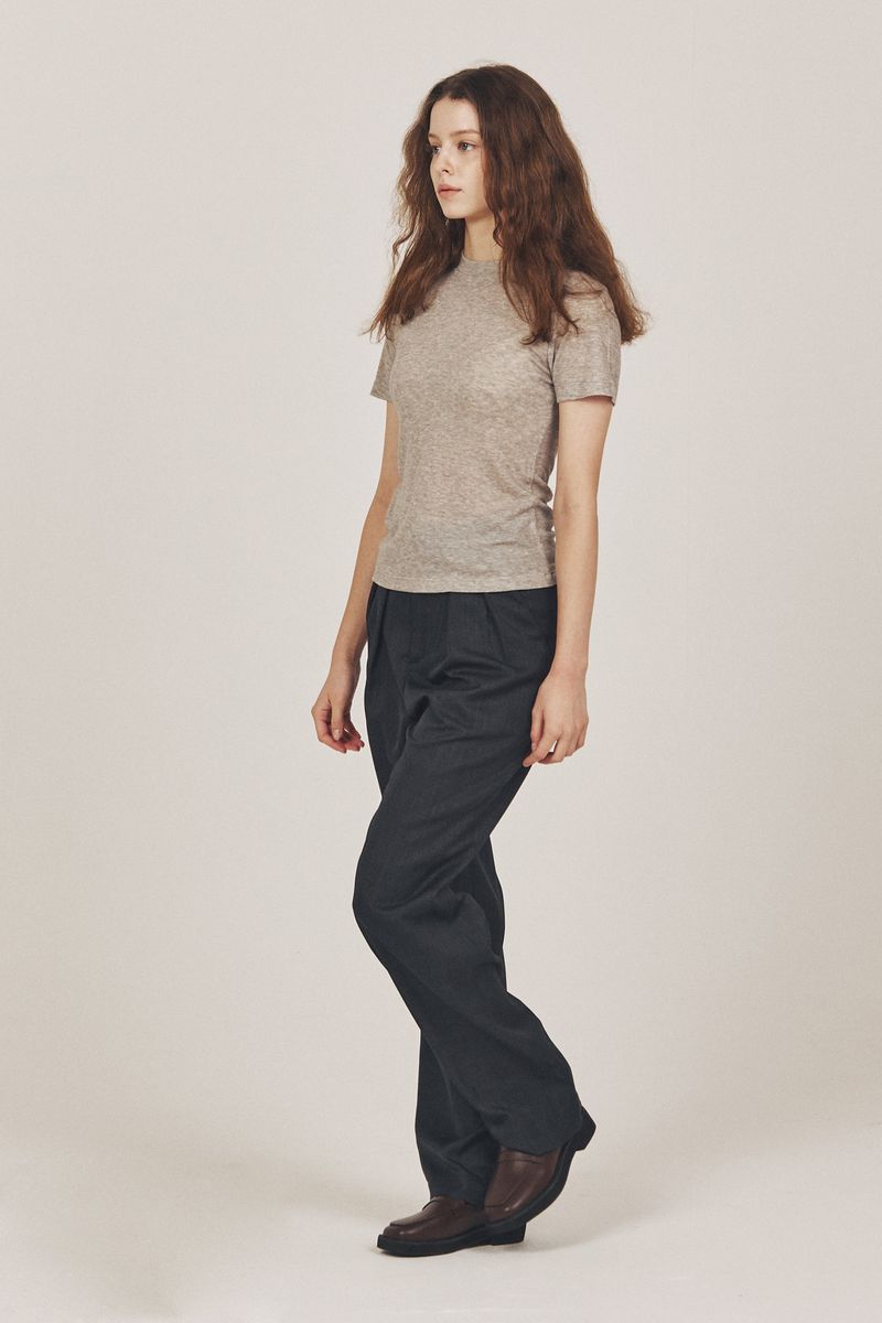 wool blended Half top_grey