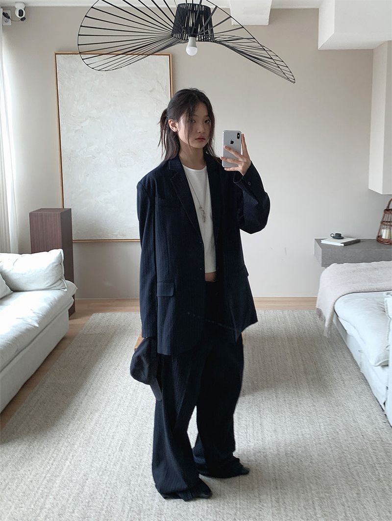PAPERMOON PIN STRIPE BLAZER JACKET