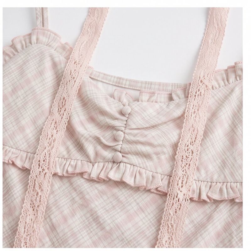 Liora Lace Check Bolero Set