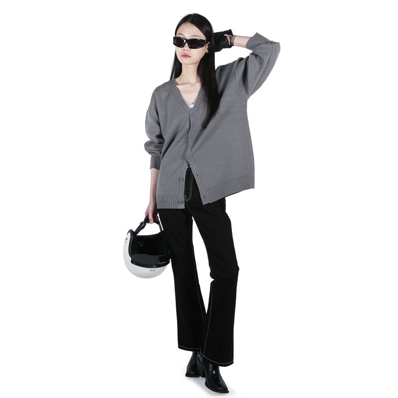 OVERSIZED CARDIGAN GRAY