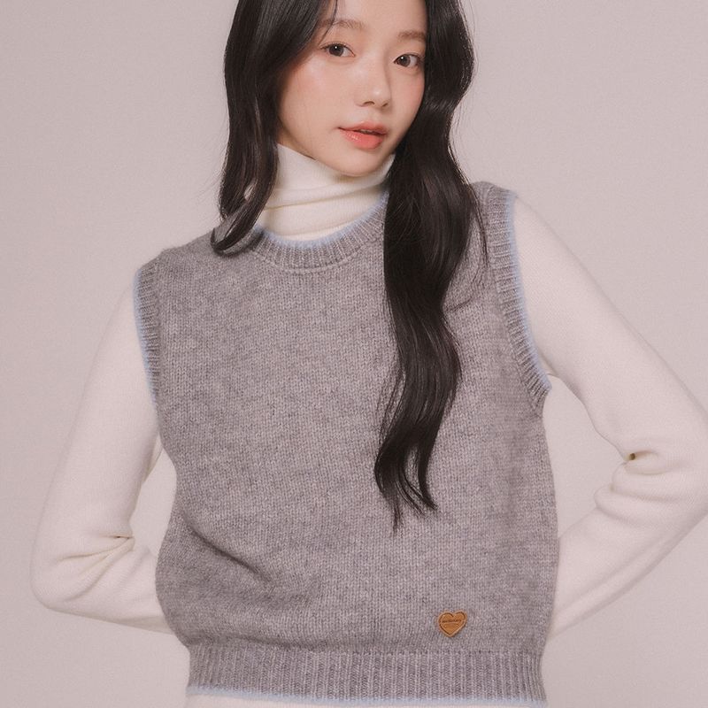 mellotory(メロートリー)の「SIMPLE LINE KNIT VEST (Light Gray)(Tops)」