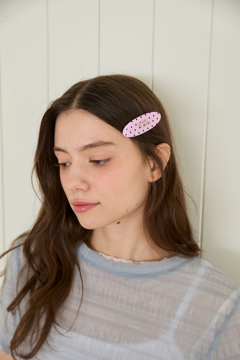 [2EA 1SET] POLKA DOT RIBBON HAIRPIN