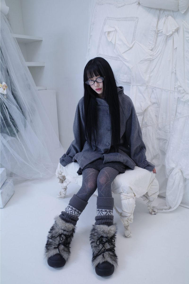 Bonju double half hood coat (2color)