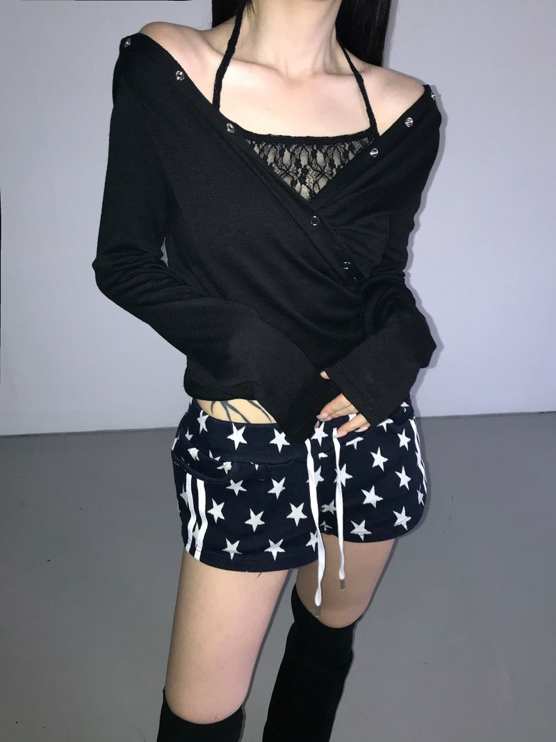snap cross hoodie top(3 color)
