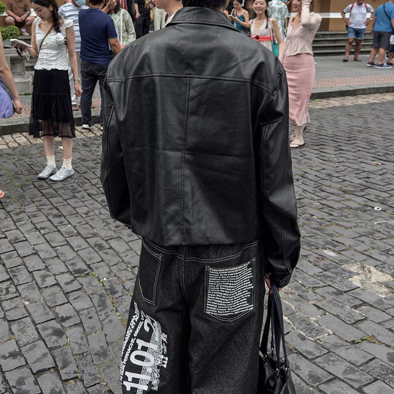 Mark Pocket Short Leather Jacket