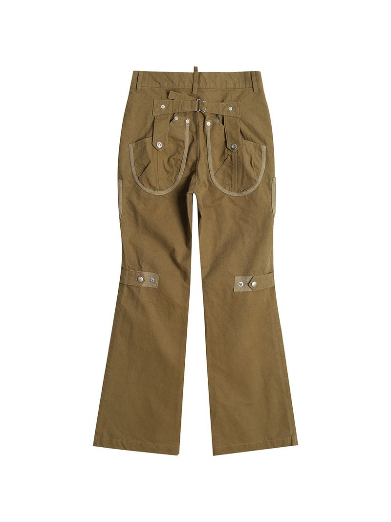 WASHED CARGO BOOTCUT PANTS / KHAKI