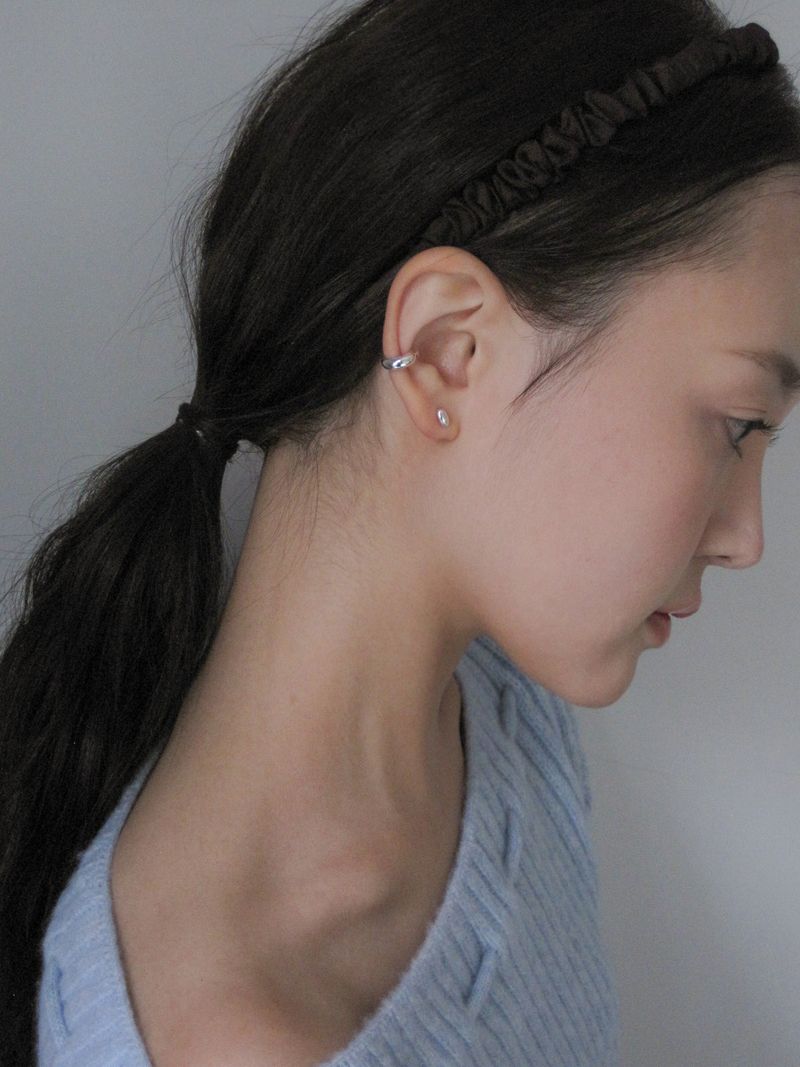 [925 Silver] Grain Earrings (Silver)