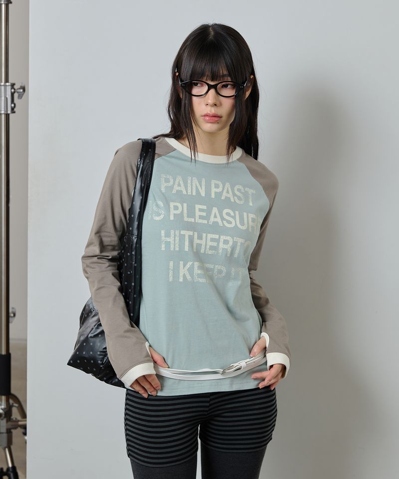 ODDSTUDIO（オッドスタジオ）の「Pain Past Raglan Fingerhole Long Sleeve - MINT（Tops）」