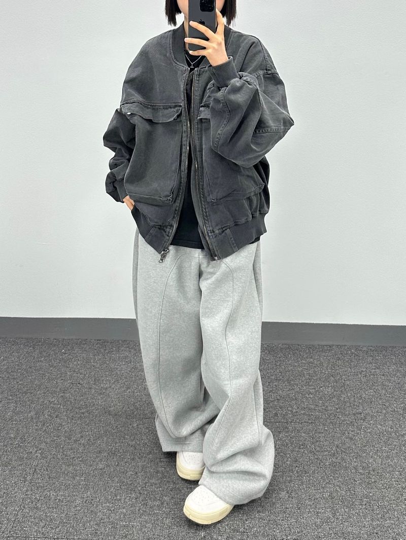 hip-hop curved cut pants