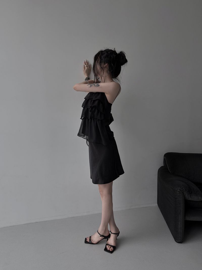 satin slip midi skirt (2color)
