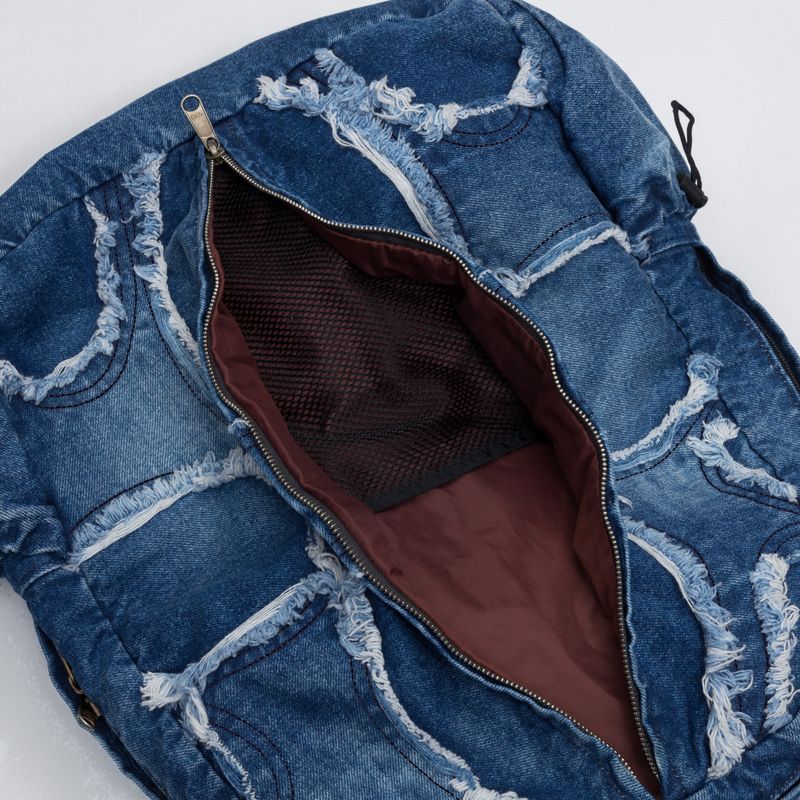 Washed Denim Turtle Backpack (Blue)