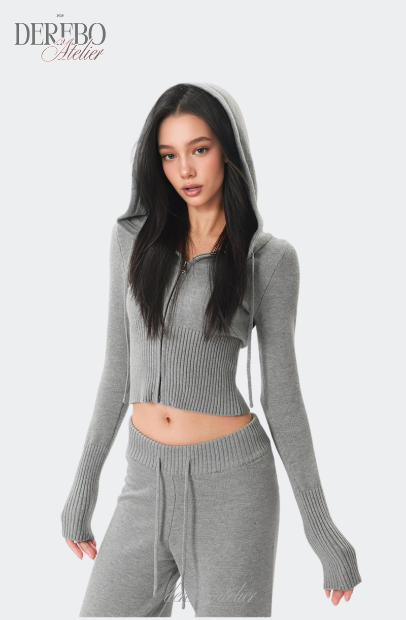 Cozy Knitwear Zip-up Training Set-up (PANTS)