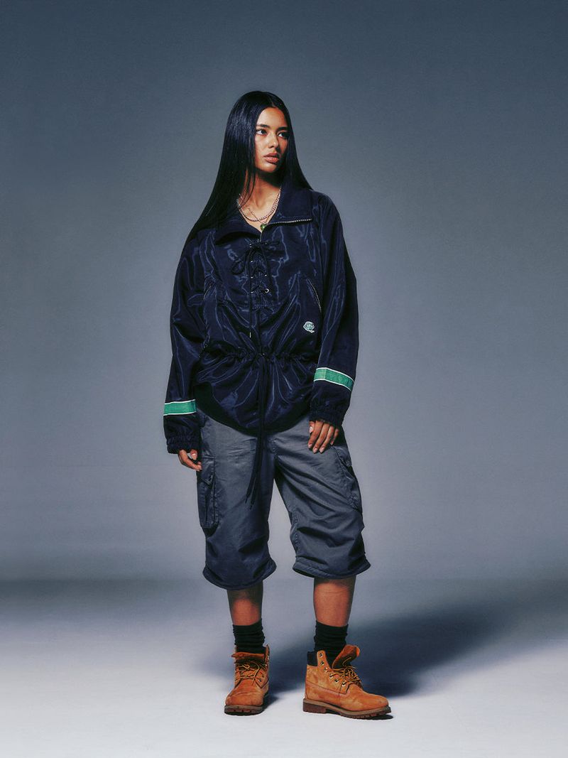 LACE UP ANORAK JACKET (BLACK)