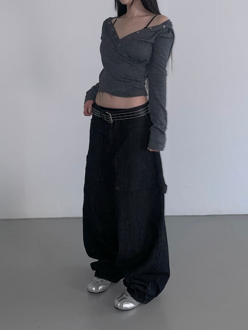 snap cross hoodie top(3 color)