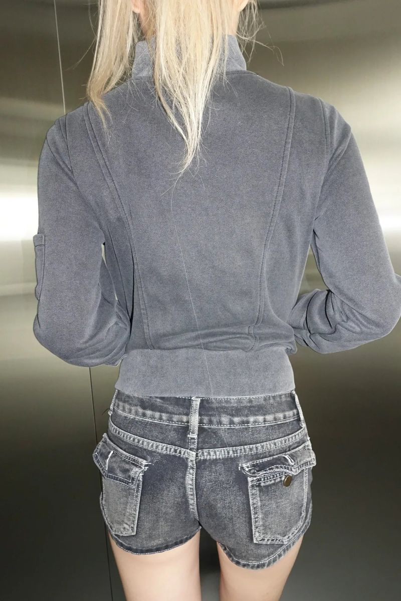 high neck stud jacket