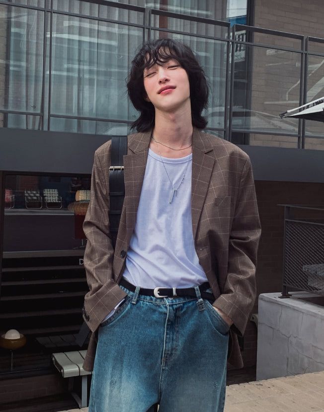 Laurent Over Check Blazer