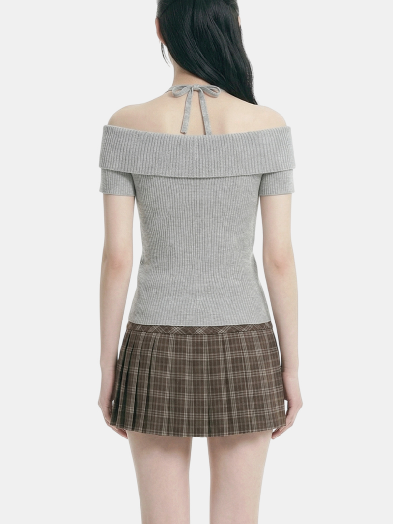 Roven Off-Shoulder Rib Knit Top