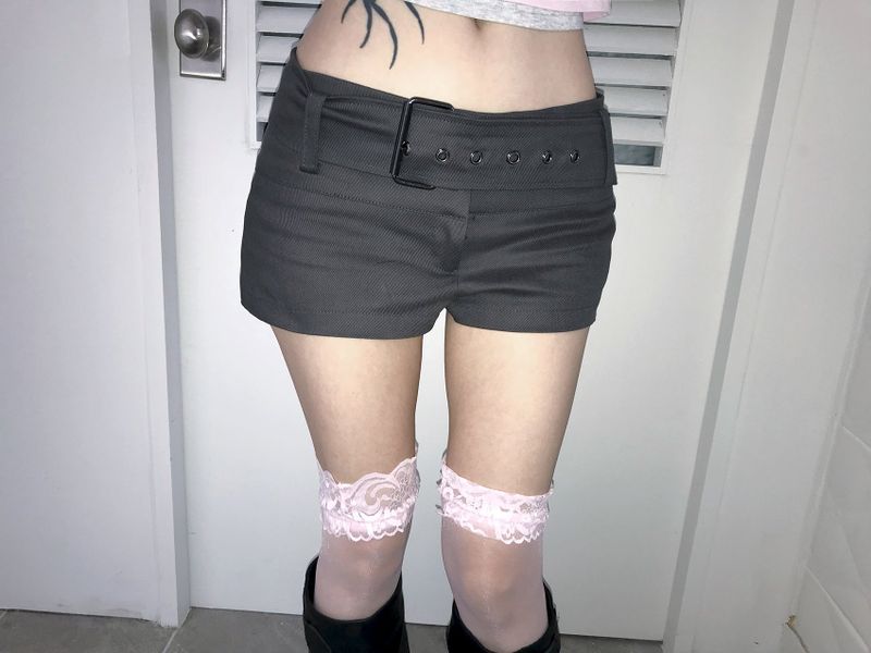 micro belt cotton shorts(2 color)