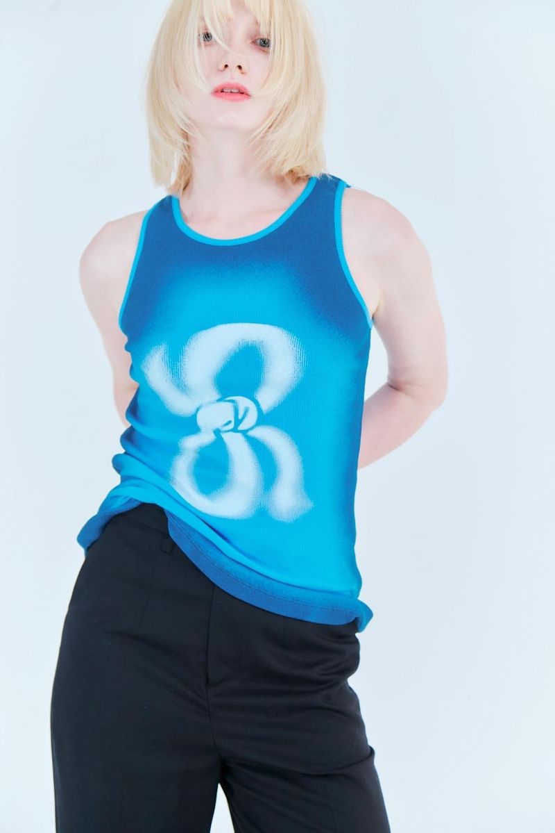 printing tank top_ocean blue