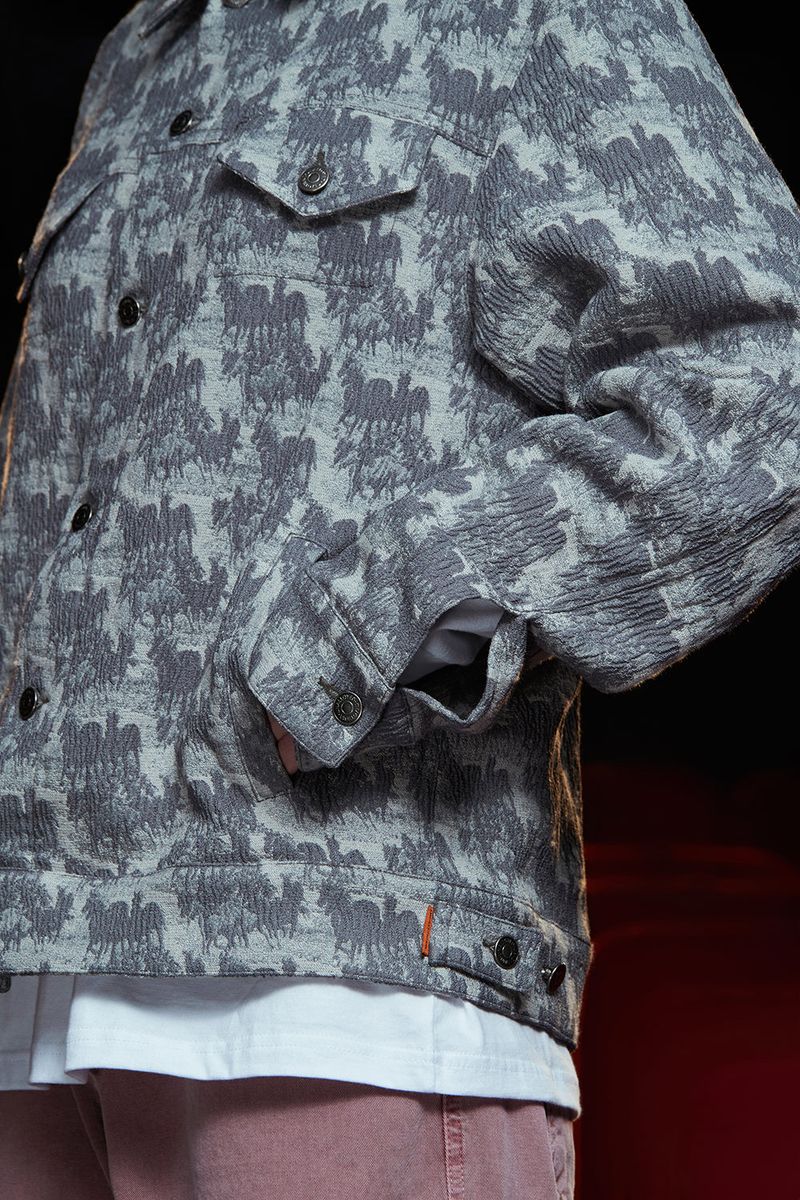 WAVE JACQUARD JACKET / GREY