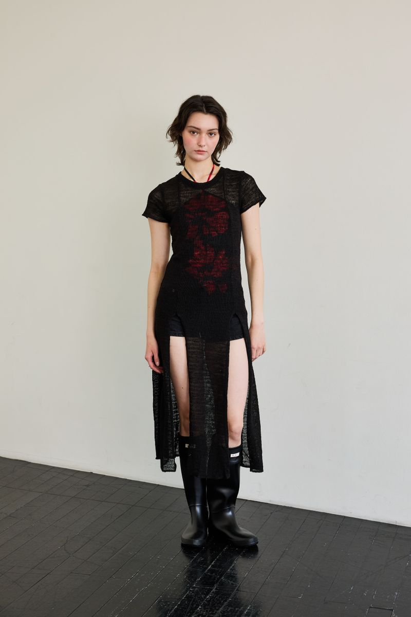 WITTY KNIT ONE-PIECE / BLACK