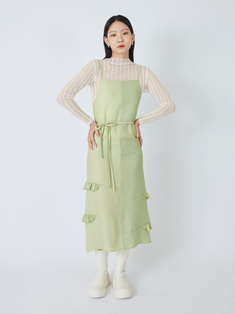 RUFFLES SUSPENDER DRESS
