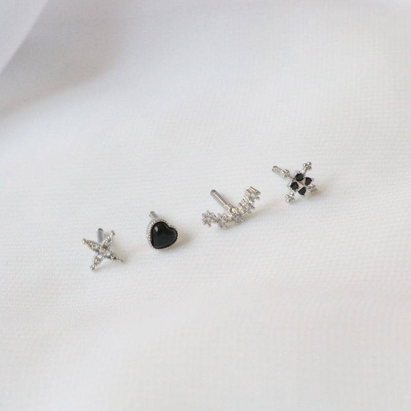 [4 set] glitter piercing set