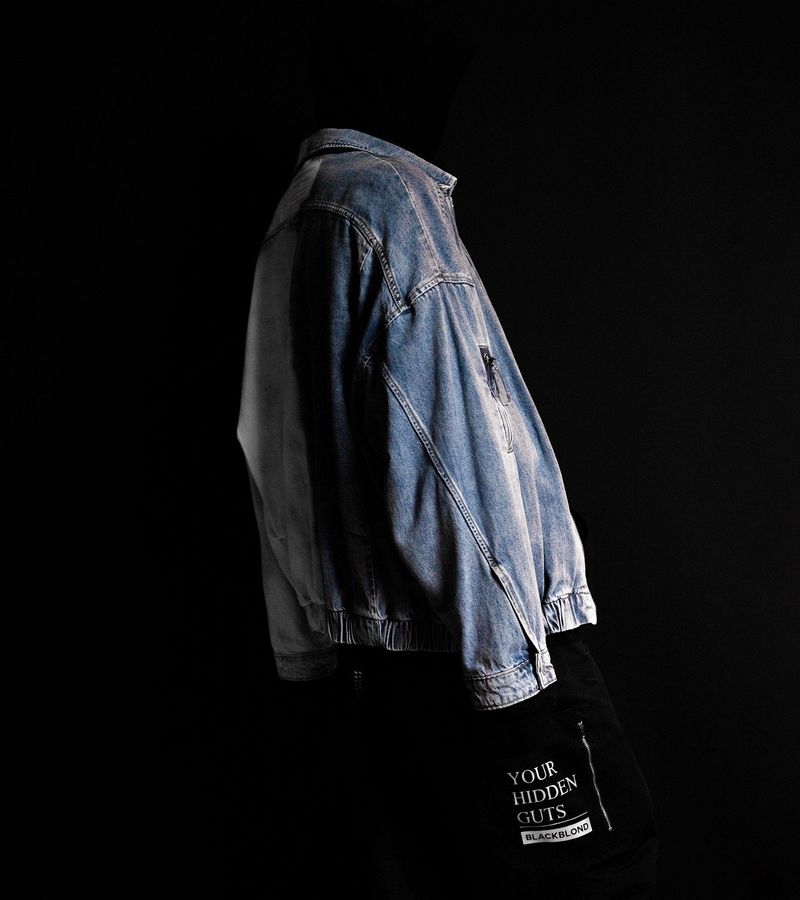 BBD Division Empty Logo Zip Up Denim Jacket (Blue)