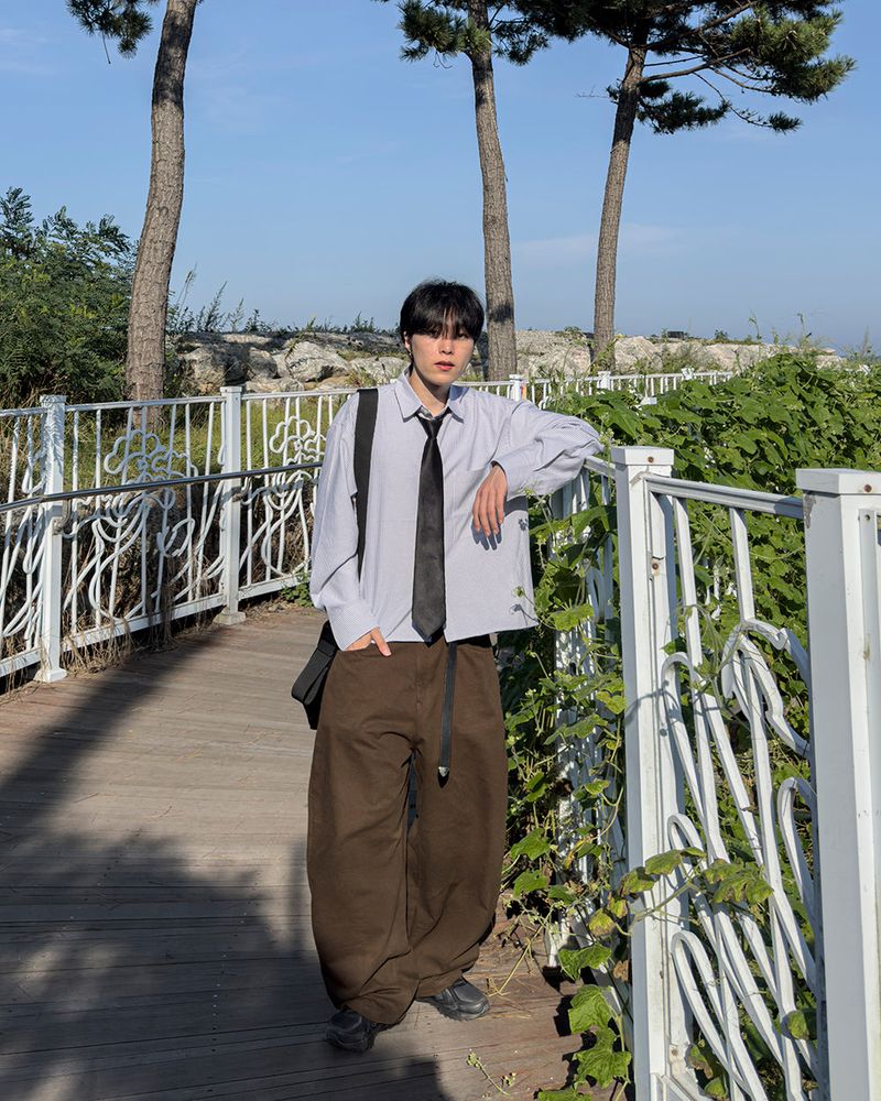 Bino Curved Wide Cotton Pants