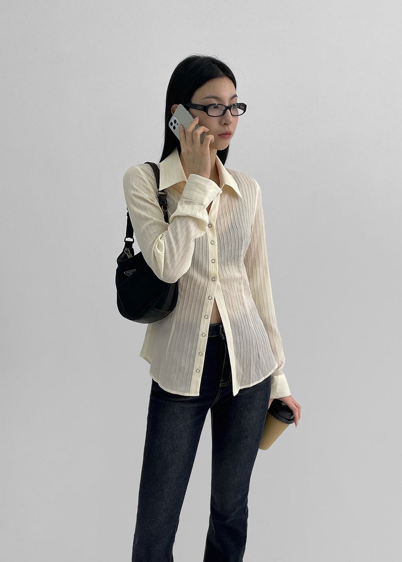 [MADE] Elsob Button Pleated Blouse
