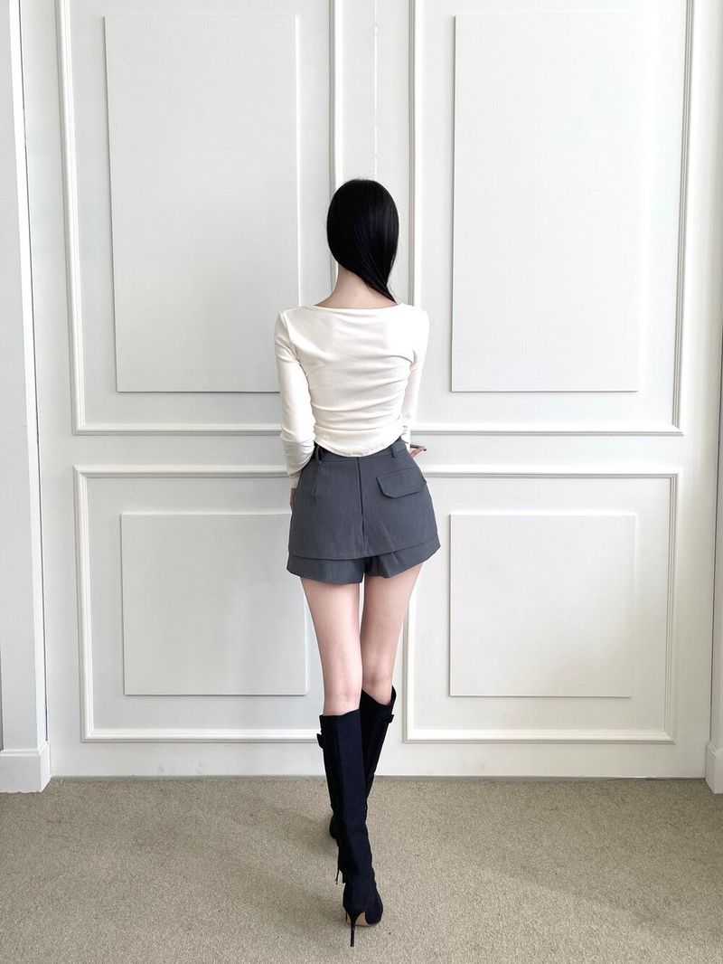 1111. Wrap slit belt mini sk (2color)