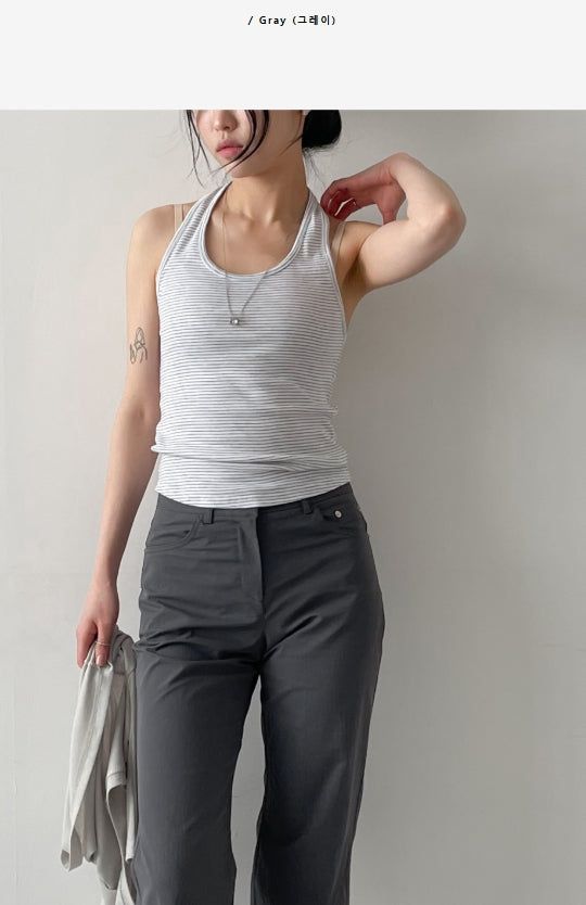 INCHANT ME(インチャントミー)の「Striped Halterneck Sleeveless(Tops)」