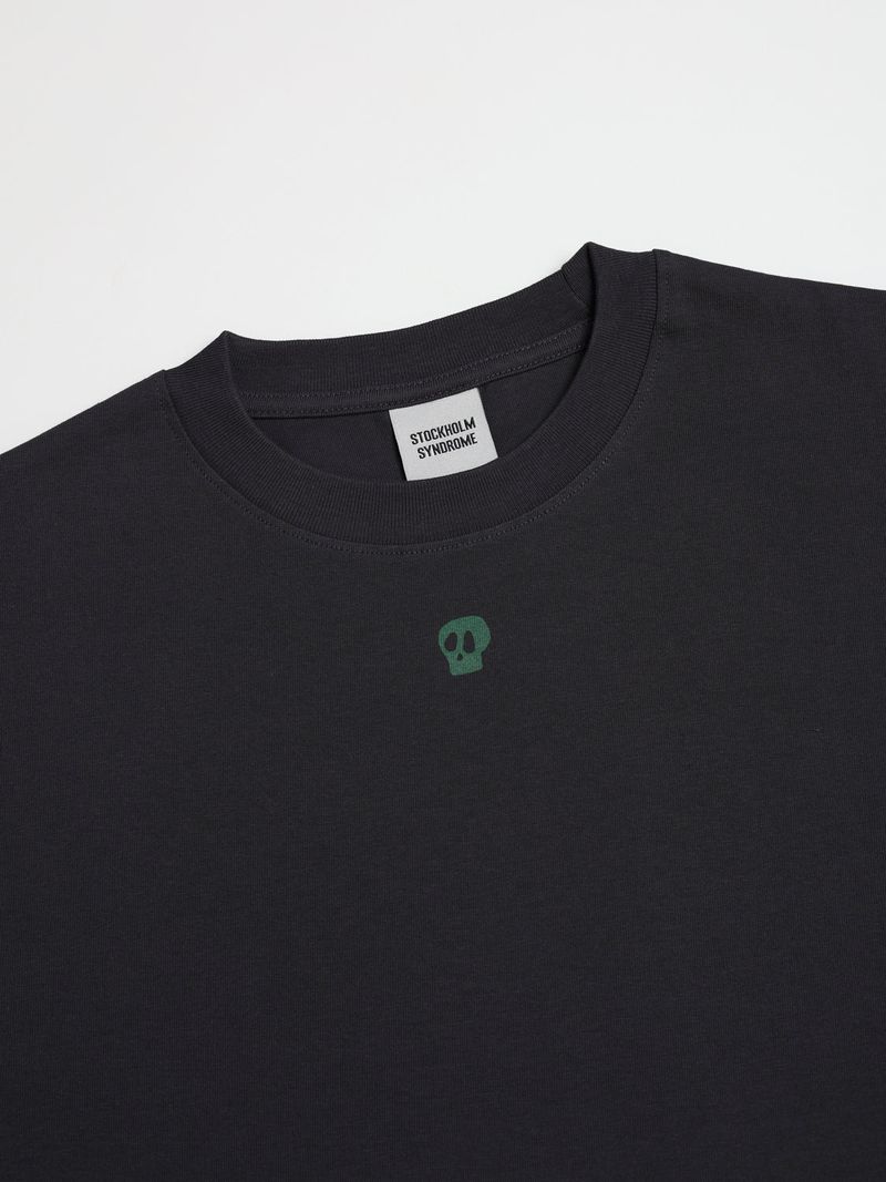グリースカルTシャツ - チャコール