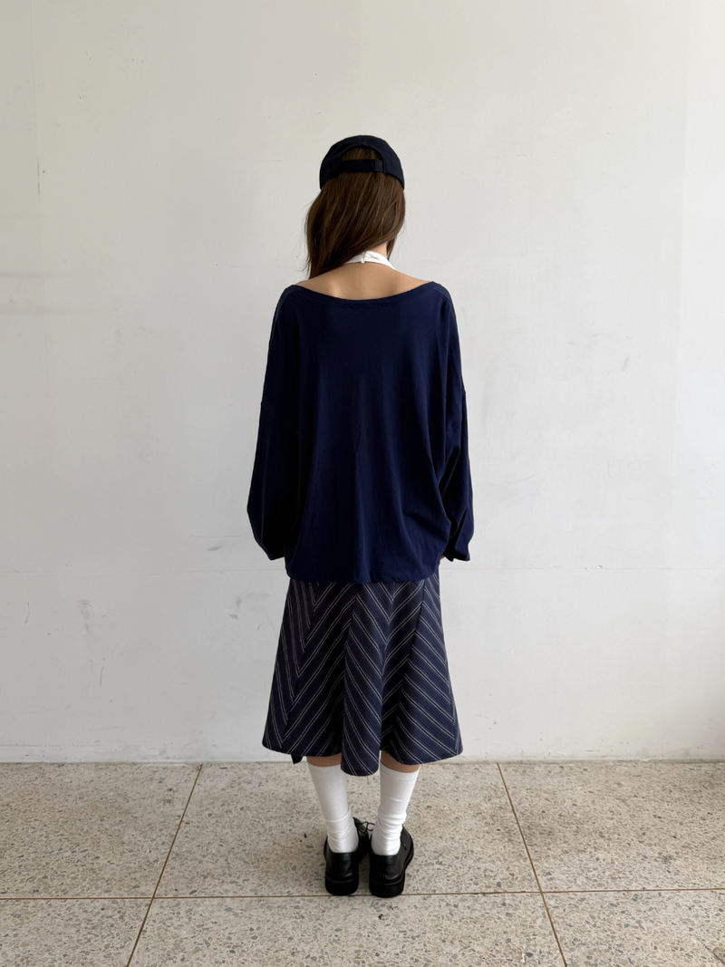 zigzag pattern midi skirt