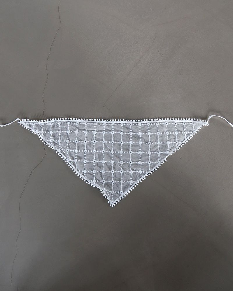 Square Punching Lace See-Through Scarf