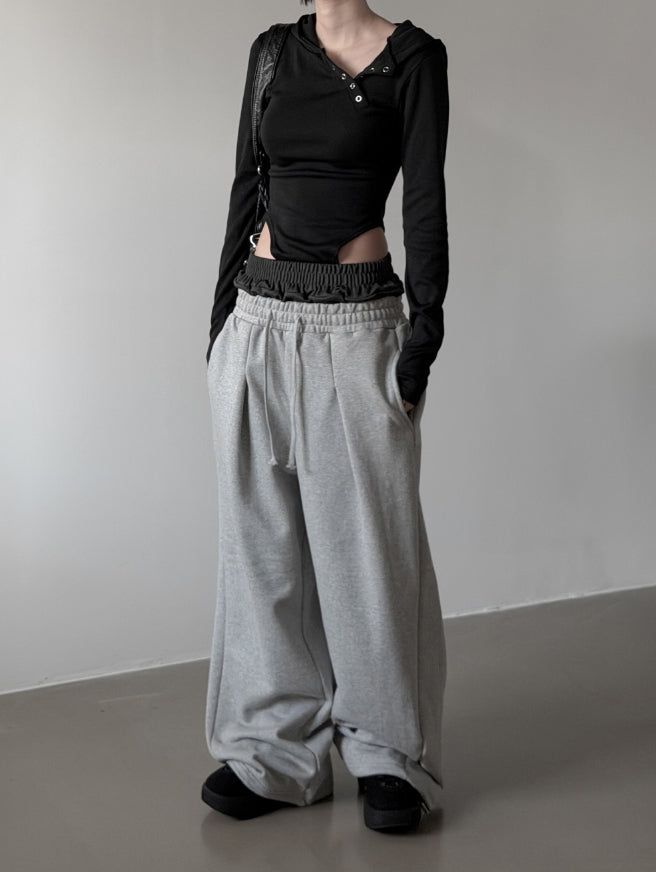 mnem（ムネム）の「(Unisex) Sagging Color Matching Casual Sweatpants（Pants）」